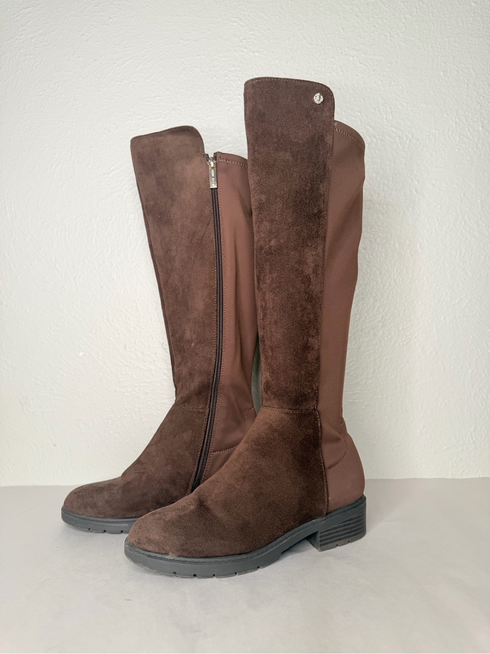 Anne Klein chocolate brown suede tall boot